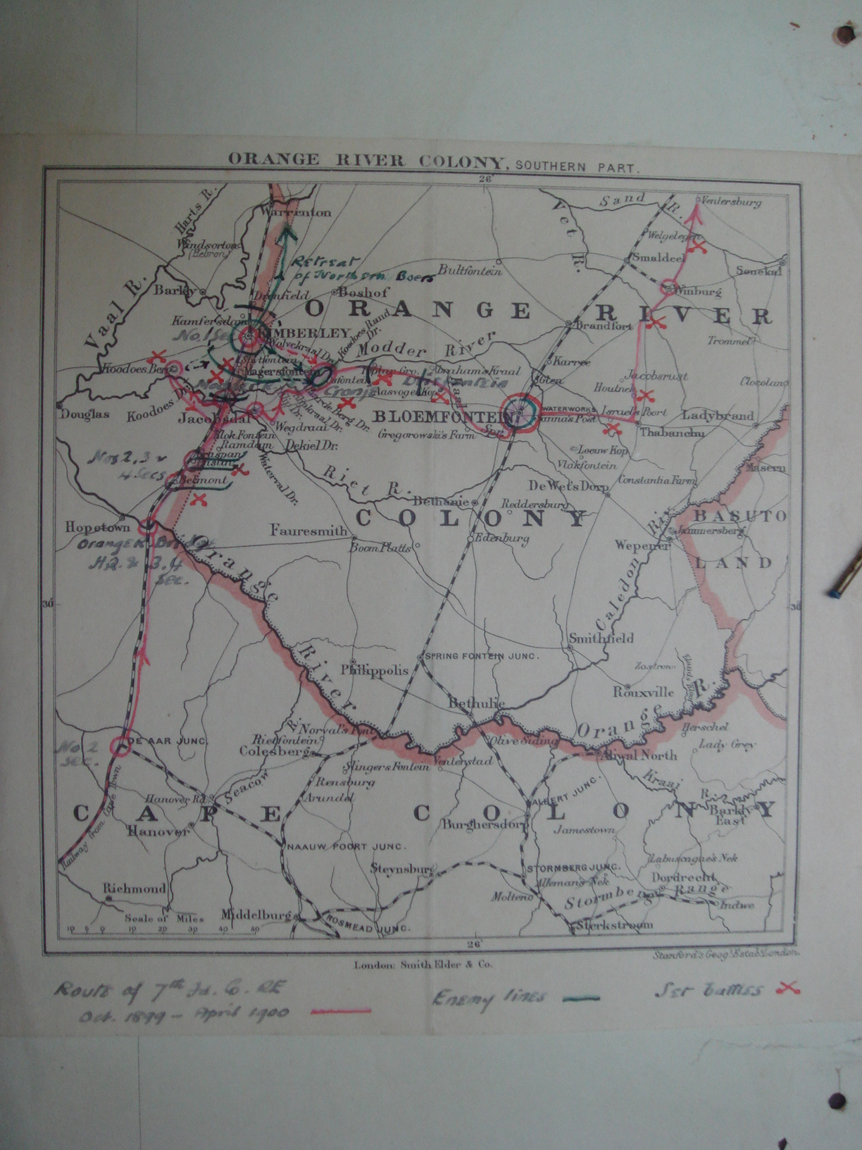 Route of 7 Field Company Oct 1899 - Apr 1900